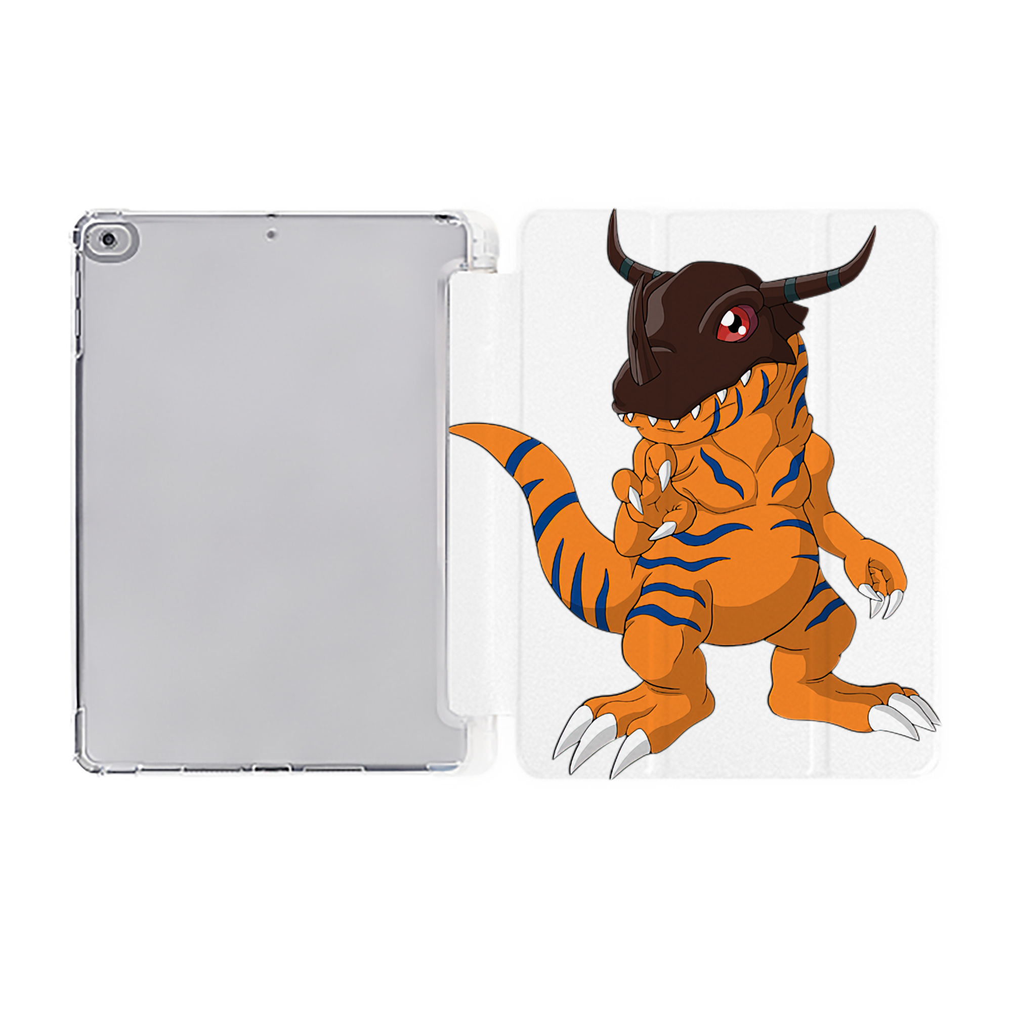 （画像用） Digimon デジタルモンスター/デジモン IPad ケース ペン収納付き 三つ折りスタンド PUレザー×シリコン 対応機種9.5/10.5/10.9インチ
